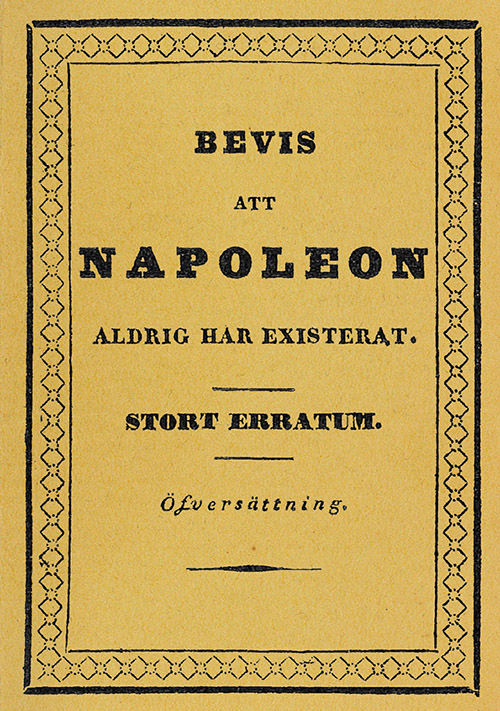 Omslag till Bevis för att Napoleon aldrig har existerat