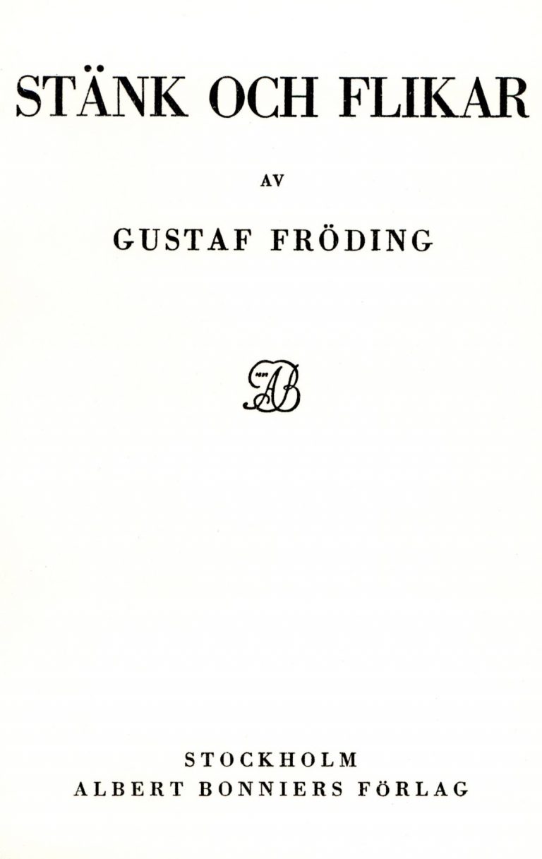 Omslag till Stänk och Flikar av Gustaf Fröding