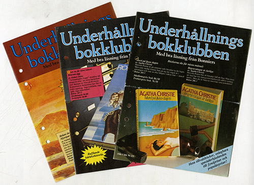 Tre nummer av Underhållningsbokklubbens medlemsblad från 1986